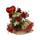 Arranjo com 4 rosas vermelhas, chocolate e balão decorativo Arranjo com 4 rosas vermelhas, chocolate e balão decorativo