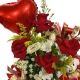 Arranjo com 4 rosas vermelhas, chocolate, pelúcia e balão Arranjo com 4 rosas vermelhas, chocolate, pelúcia e balão