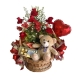 Arranjo de 6 rosas vermelhas com chocolate, pelúcia e balão Arranjo de 6 rosas vermelhas com chocolate, pelúcia e balão