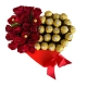 Coração de rosas com chocolate Coração de rosas com chocolate