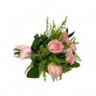 Buquê com 6 rosas na cor rosa