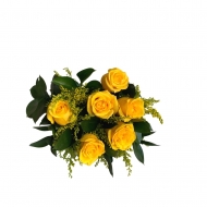 Buquê com 6 rosas amarelas