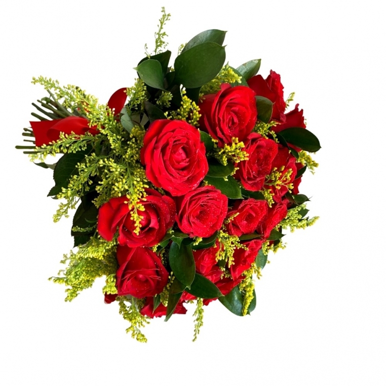 Buquê com 18 rosas vermelhas