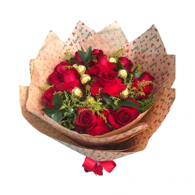 Buquê Doze Rosas de Amor e Delícia