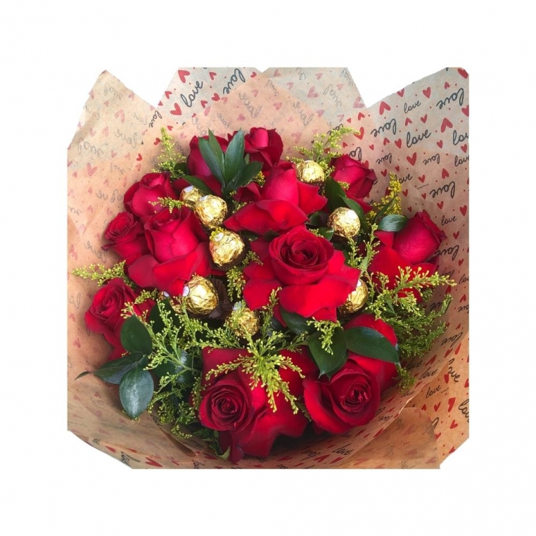 Buquê Doze Rosas de Amor e Delícia