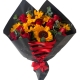 Buquê com 6 rosas na cor vermelha e 6 girassóis - Luxo Buquê com 6 rosas na cor vermelha e 6 girassóis - Luxo