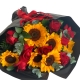 Buquê com 6 rosas na cor vermelha e 6 girassóis - Luxo Buquê com 6 rosas na cor vermelha e 6 girassóis - Luxo