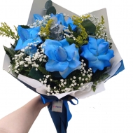 Buquê com 6 Rosas Azuis Buquê com 6 Rosas Azuis
